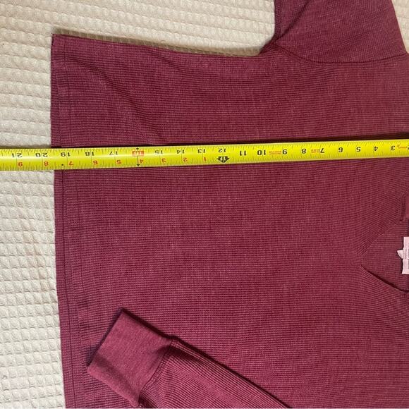 Michael Stars Red/Purple Waffle Knit Square Cut Long Sleeve Semi Cropped Tee XS - Picture 6 of 9